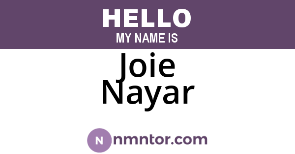 Joie Nayar