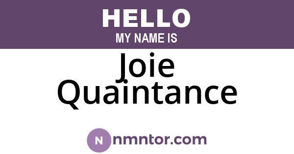 Joie Quaintance
