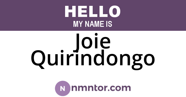 Joie Quirindongo