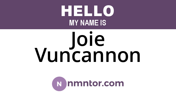 Joie Vuncannon