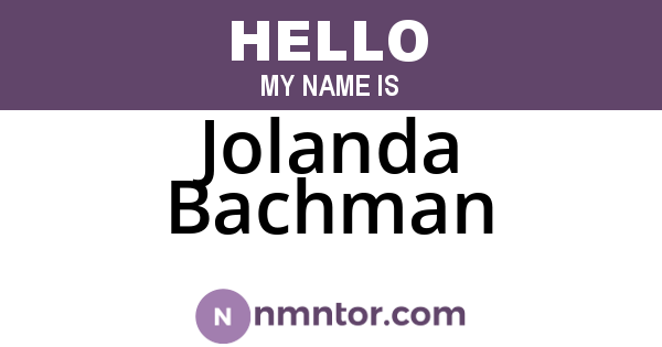 Jolanda Bachman