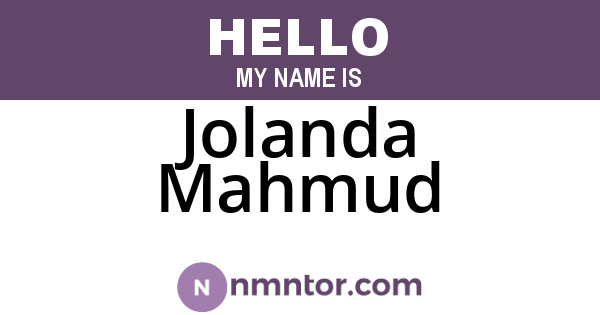 Jolanda Mahmud