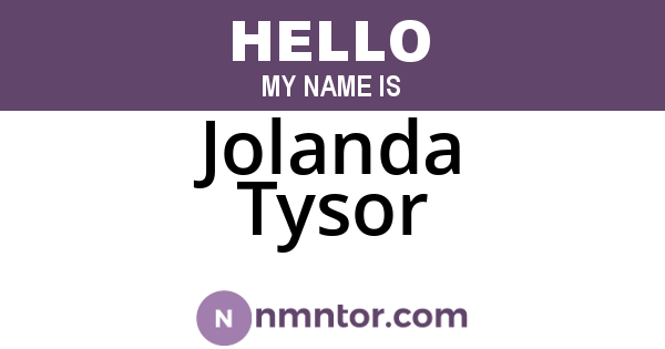 Jolanda Tysor