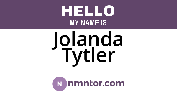 Jolanda Tytler