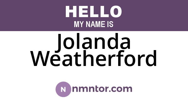 Jolanda Weatherford