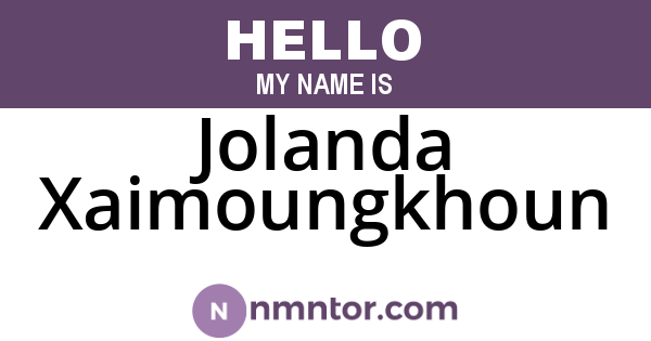 Jolanda Xaimoungkhoun