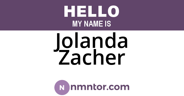 Jolanda Zacher
