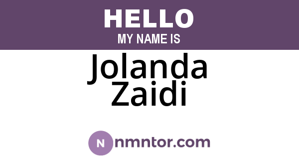 Jolanda Zaidi