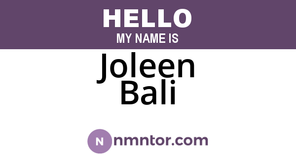 Joleen Bali