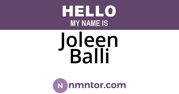 Joleen Balli