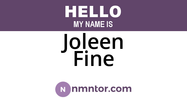 Joleen Fine