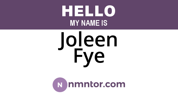 Joleen Fye