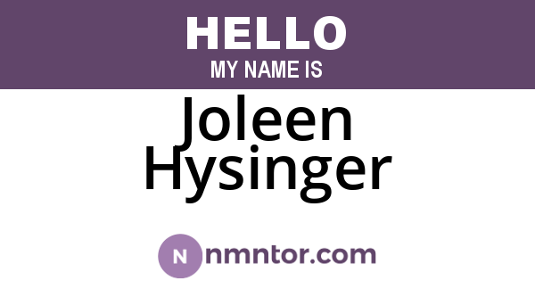 Joleen Hysinger