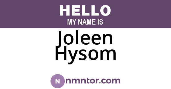 Joleen Hysom