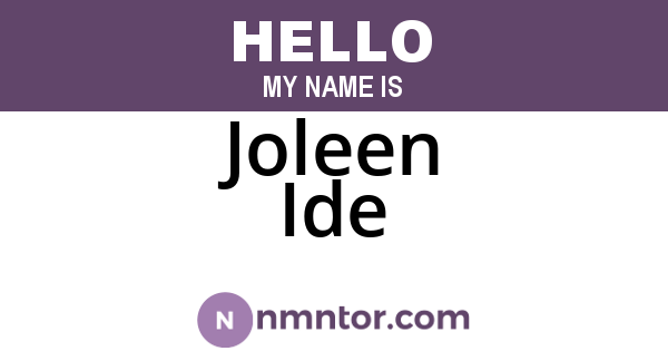 Joleen Ide