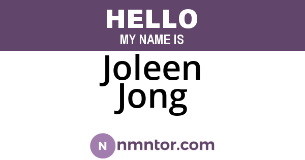 Joleen Jong