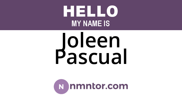 Joleen Pascual