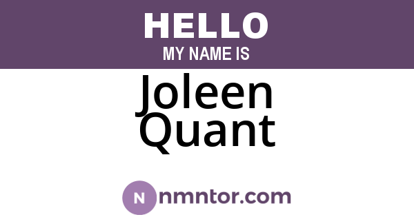 Joleen Quant