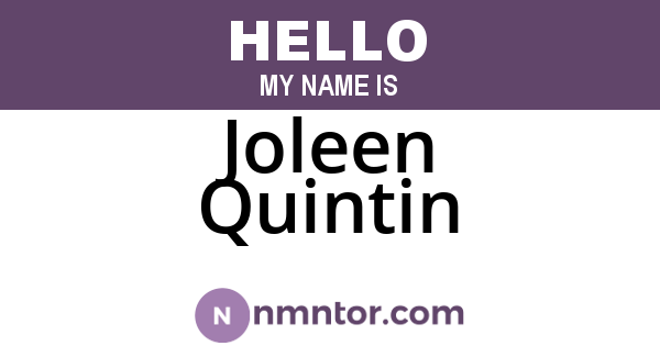 Joleen Quintin