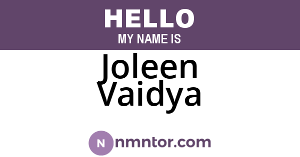 Joleen Vaidya