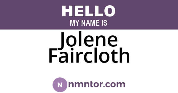 Jolene Faircloth