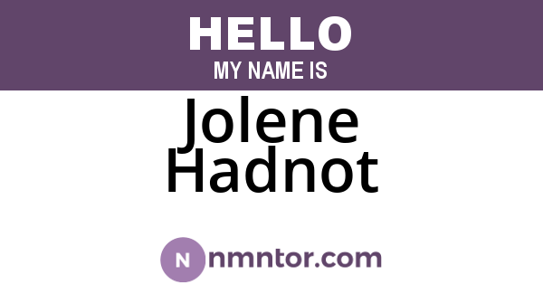 Jolene Hadnot