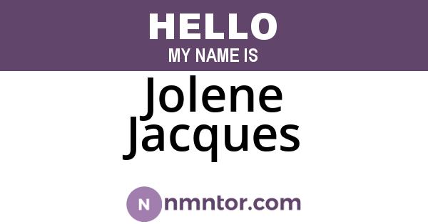 Jolene Jacques