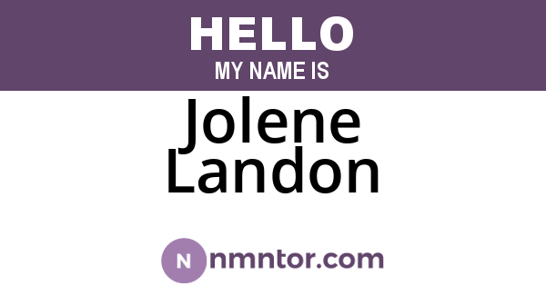 Jolene Landon