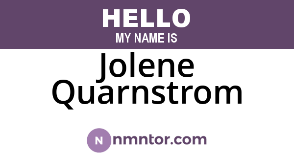 Jolene Quarnstrom