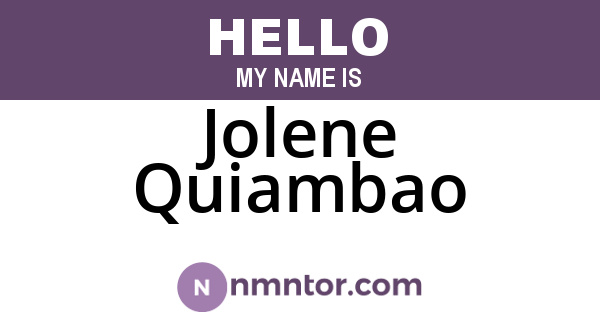 Jolene Quiambao