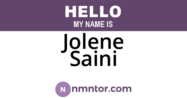 Jolene Saini