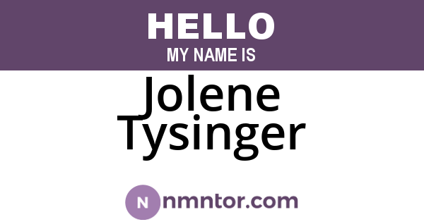 Jolene Tysinger