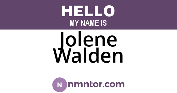 Jolene Walden