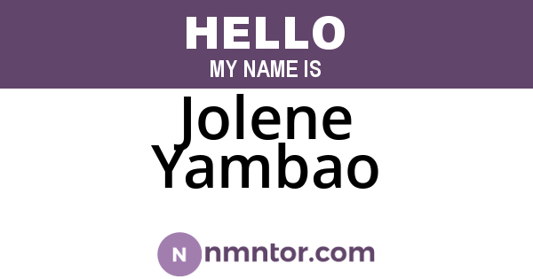 Jolene Yambao