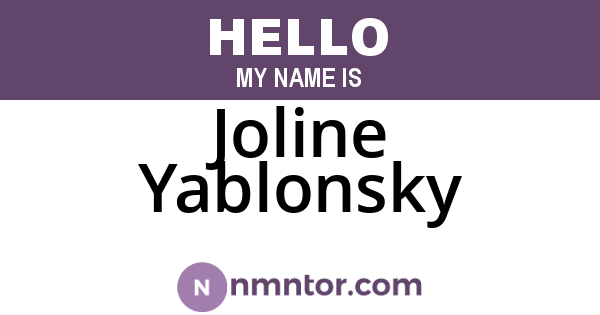 Joline Yablonsky