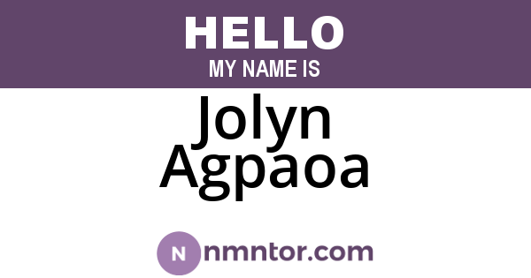 Jolyn Agpaoa
