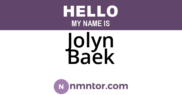 Jolyn Baek