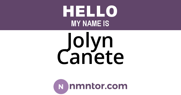 Jolyn Canete