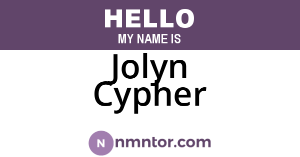 Jolyn Cypher