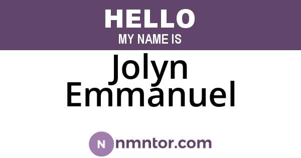 Jolyn Emmanuel