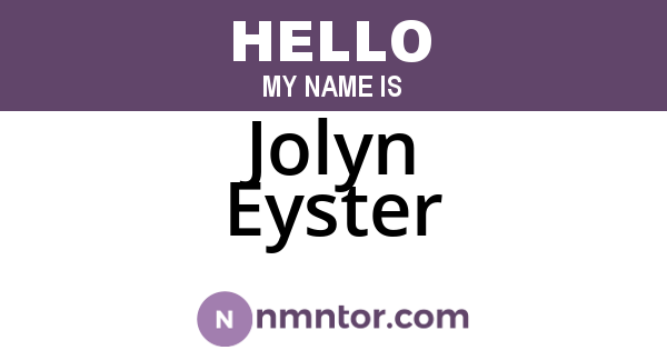 Jolyn Eyster