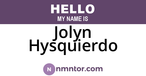 Jolyn Hysquierdo