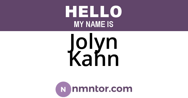Jolyn Kahn