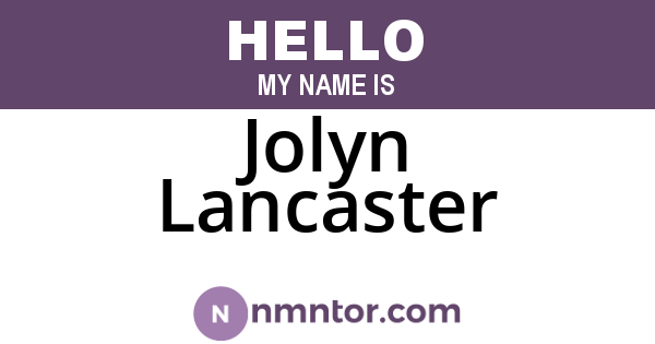 Jolyn Lancaster
