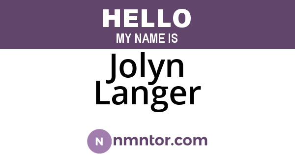 Jolyn Langer