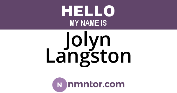 Jolyn Langston