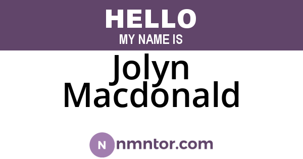 Jolyn Macdonald