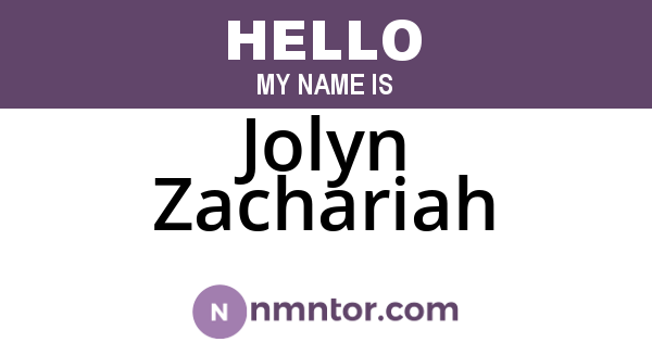 Jolyn Zachariah