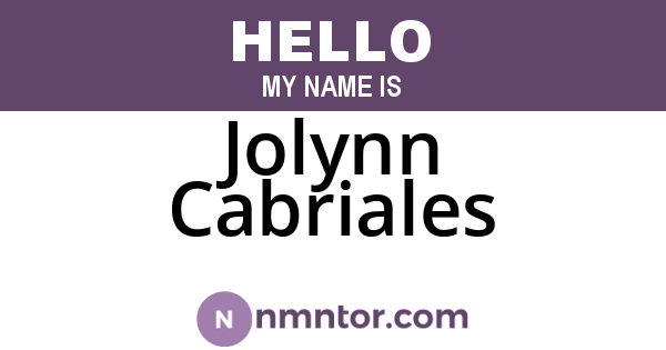 Jolynn Cabriales