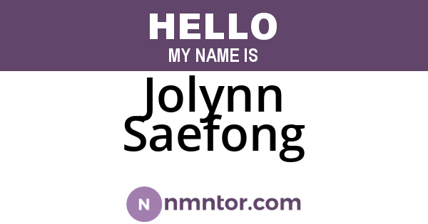 Jolynn Saefong